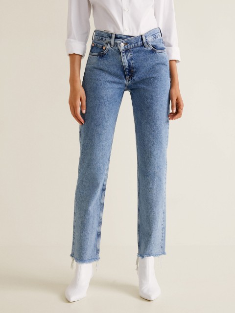 

MANGO Women Blue Regular Fit Mid-Rise Clean Look Jeans