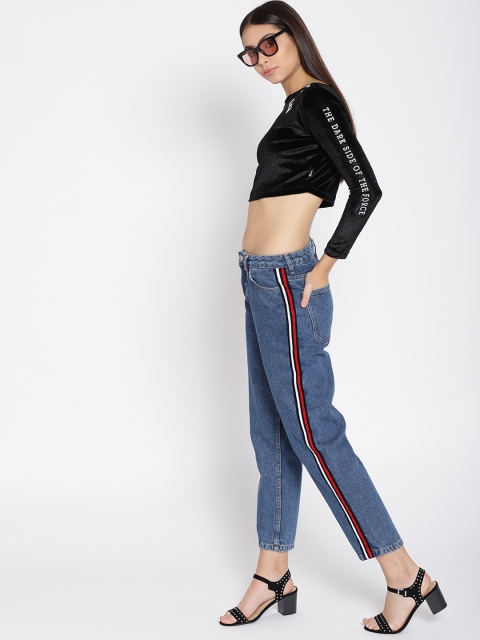

MANGO Women Blue Regular Fit Mid-Rise Clean Look Cropped Jeans