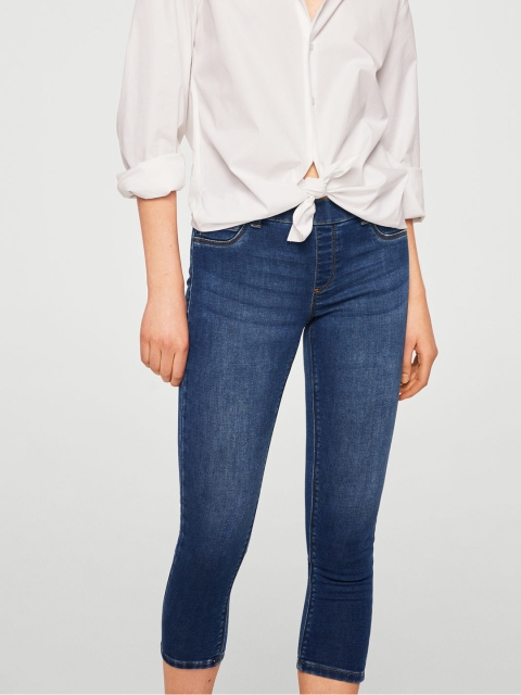 

MANGO Blue Washed Cropped Jeggings