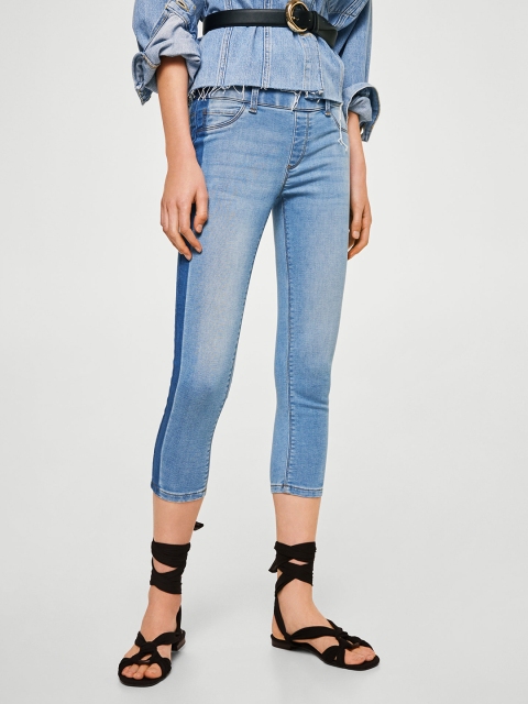 

MANGO Blue Washed Cropped Jeggings