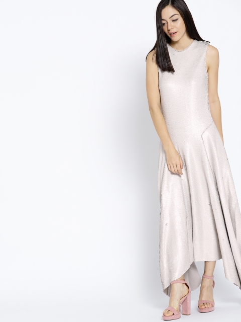 

MANGO Women Grey Sequinned Maxi Dress