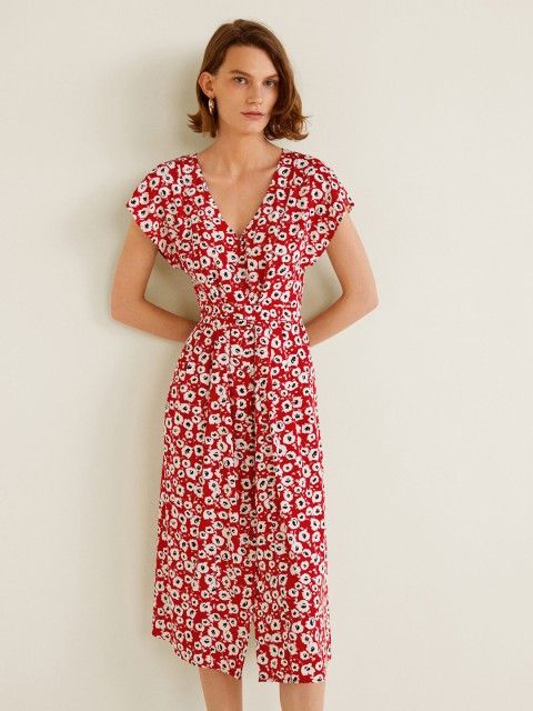 

MANGO Women Red Printed A-Line Dress