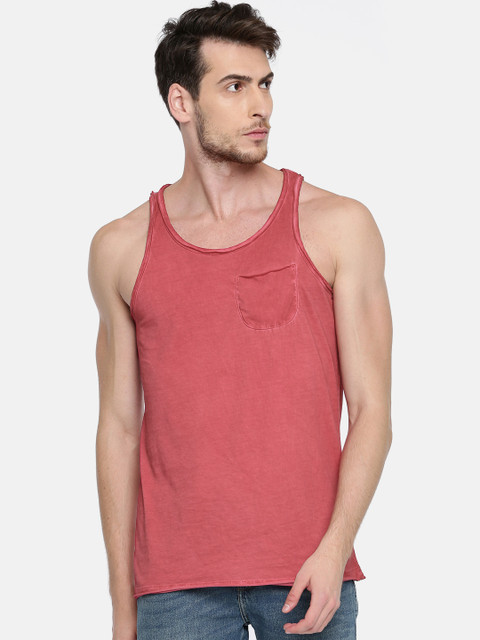 

Jack & Jones Men Red Dyed Round Neck T-shirt