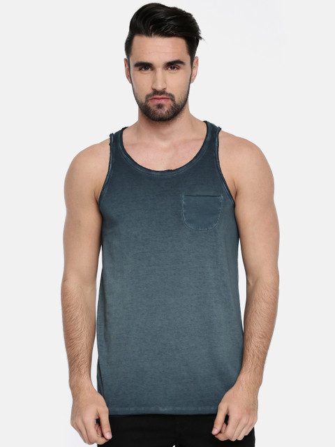 

Jack & Jones Men Blue Dyed Round Neck T-shirt