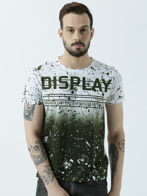 

Wear Your Mind Men Green Printed Round Neck T-shirt