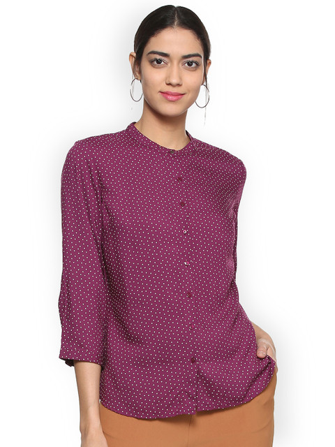

Allen Solly Woman Purple Regular Fit Printed Casual Shirt