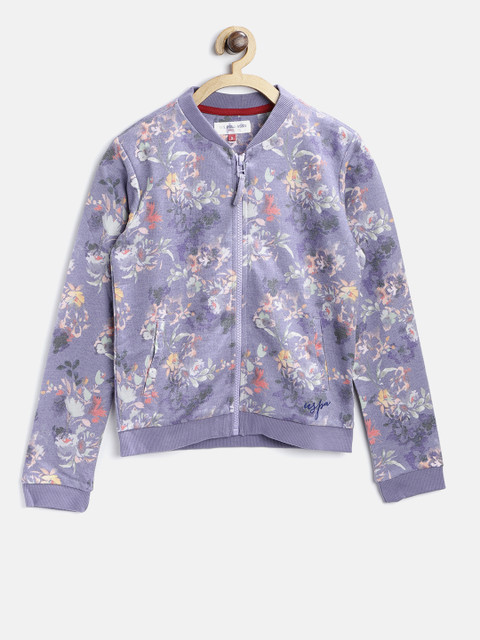 

U.S. Polo Assn. Girls Lavender & Green Floral Print Sweatshirt