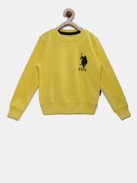

U.S. Polo Assn. Boys Yellow Solid Sweatshirt