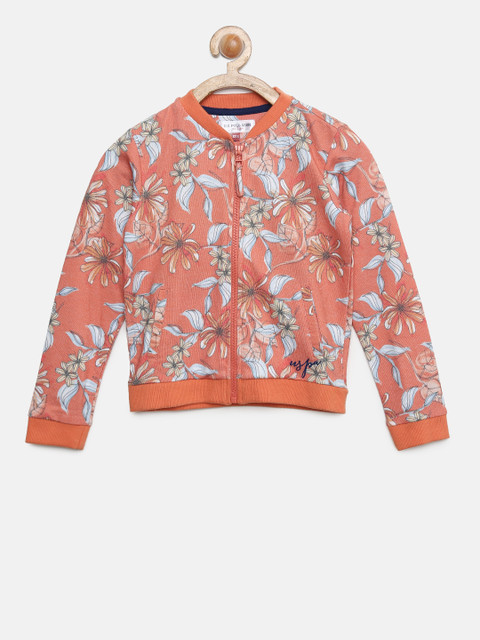 

U.S. Polo Assn. Kids Girls Orange Printed Sweatshirt