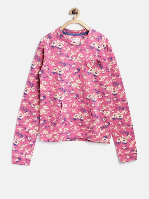 

U.S. Polo Assn. Girls Pink & Cream-Coloured Floral Print Sweatshirt