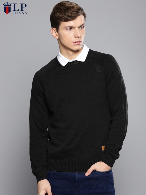 

Louis Philippe Jeans Men Black Solid Pullover
