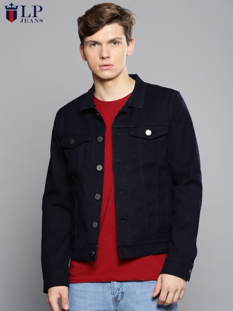 

Louis Philippe Jeans Men Navy Blue Solid Denim Jacket