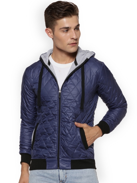 

Campus Sutra Men Blue Self Design Bomber