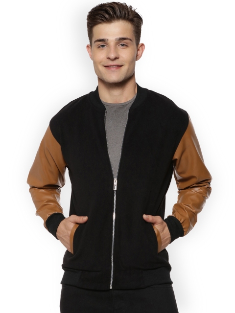 

Campus Sutra Men Black Colourblocked Bomber