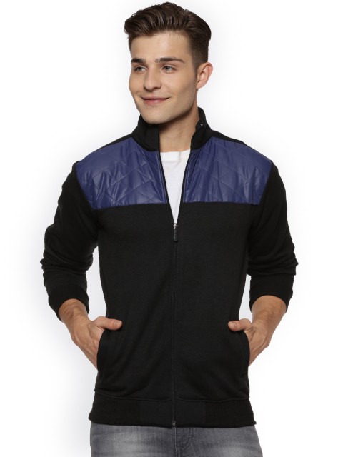 

Campus Sutra Men Black Colourblocked Bomber Jacket