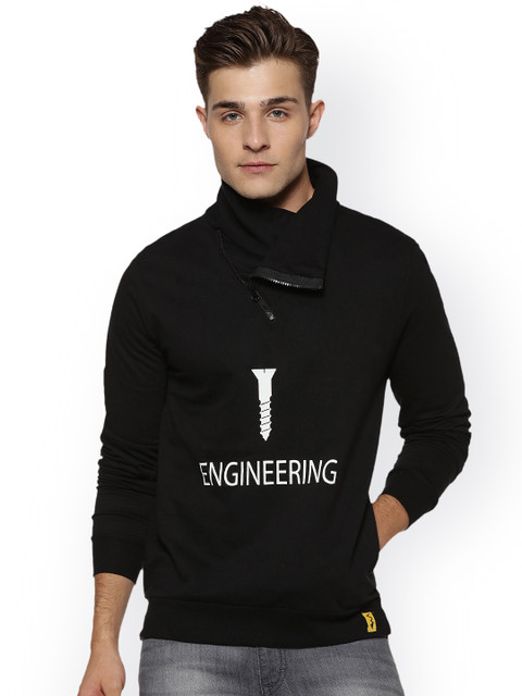 

Campus Sutra Men Black Printed Sweatshirt
