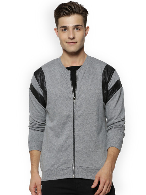

Campus Sutra Men Grey Solid Bomber