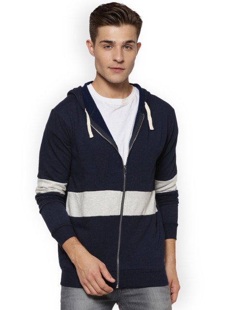 

Campus Sutra Men Blue Colourblocked Bomber