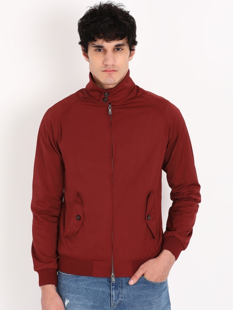 

Indian Terrain Men Maroon Solid Bomber Jacket