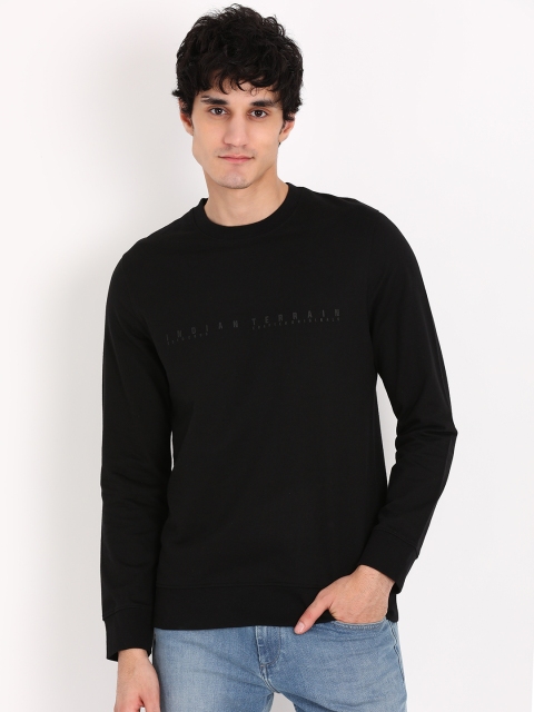 

Indian Terrain Men Black Solid Pullover