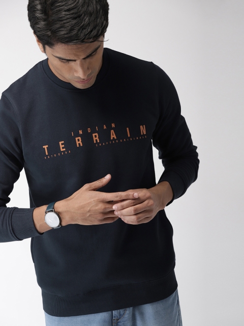 

Indian Terrain Men Navy Blue Printed Sweatshirt