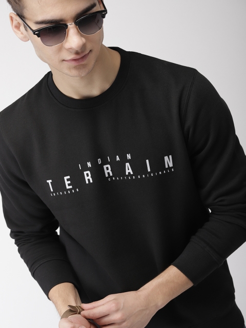 

Indian Terrain Men Black Printed Sweatshirt