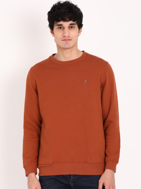 

Indian Terrain Men Rust Solid Pullover