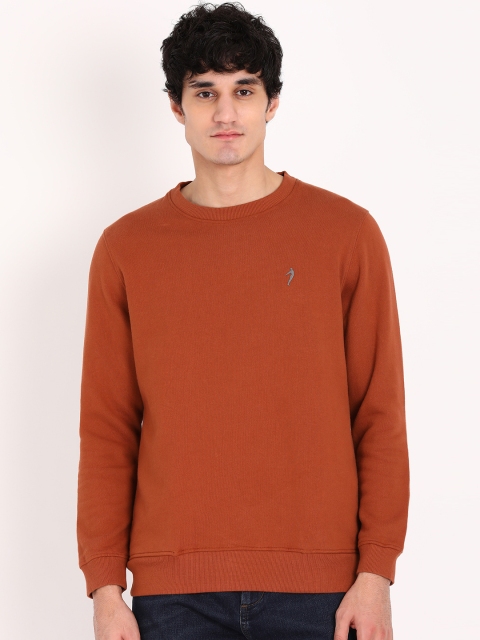 

Indian Terrain Men Rust Solid Pullover