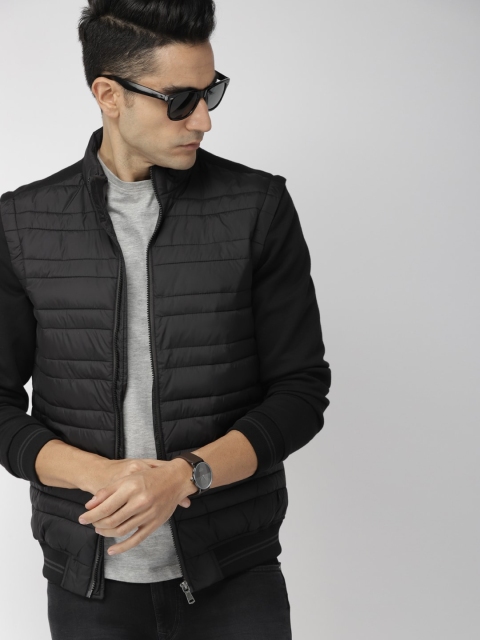 

Indian Terrain Men Black Solid Bomber Jacket