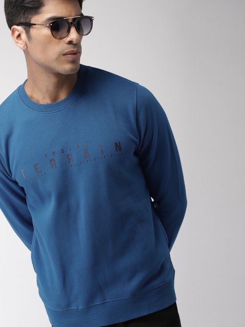 

Indian Terrain Men Blue Printed Sweatshirt