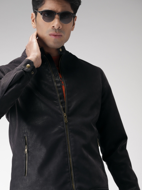 

Indian Terrain Men Black Solid Tailored Jacket