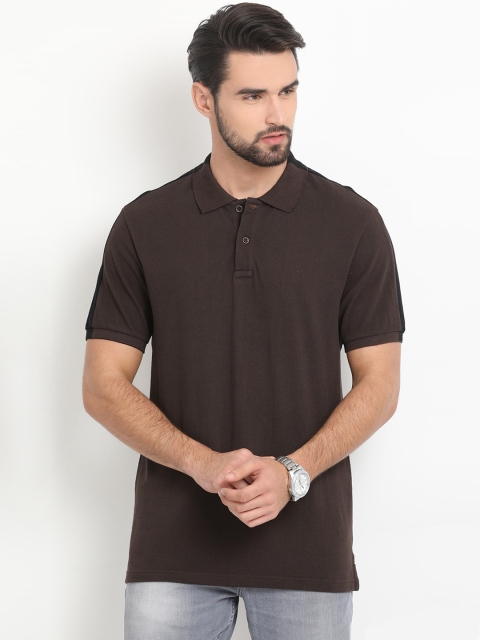 

Indian Terrain Men Brown Colourblocked Polo Collar T-shirt