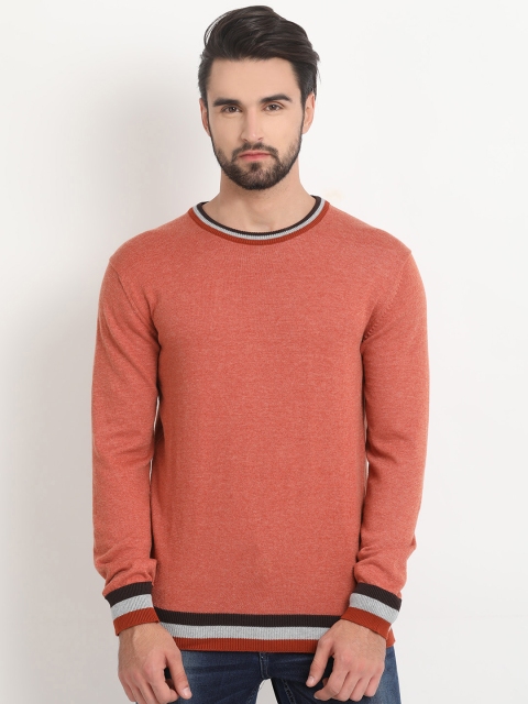 

Indian Terrain Men Rust Solid Pullover