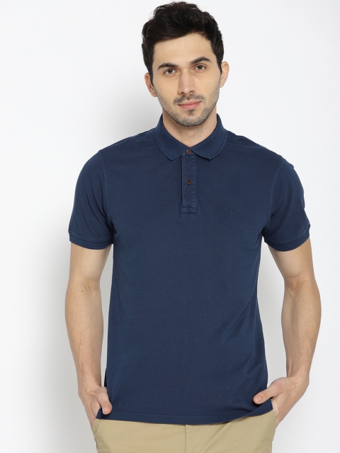 

Indian Terrain Men Navy Solid Polo Collar T-shirt, Navy blue