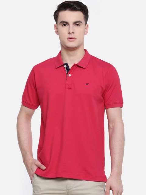 

t-base Men Red Solid Polo Collar T-shirt
