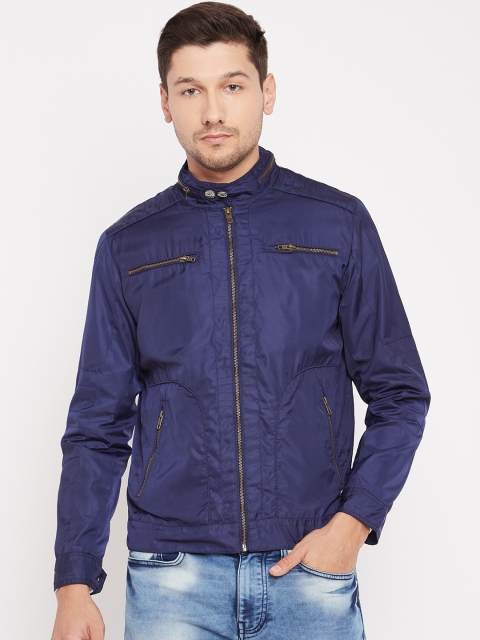 

Duke Men Navy Blue Solid Windcheater Tailored Jacket