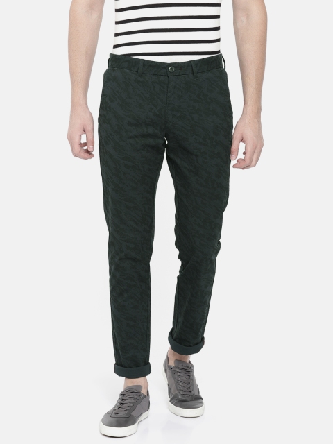 

Indian Terrain Men Grey Brooklyn Slim Fit Printed Regular Trousers