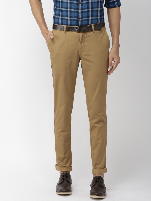 

Indian Terrain Men Khaki Kruger Slim Skinny Fit Printed Regular Trousers