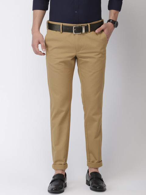 

Indian Terrain Men Khaki Brooklyn Slim Fit Solid Regular Trousers