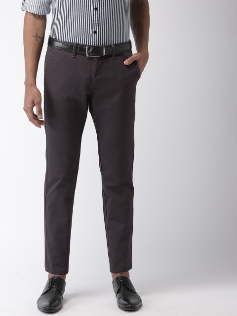 

Indian Terrain Men Charcoal Grey Brooklyn Slim Fit Solid Trousers