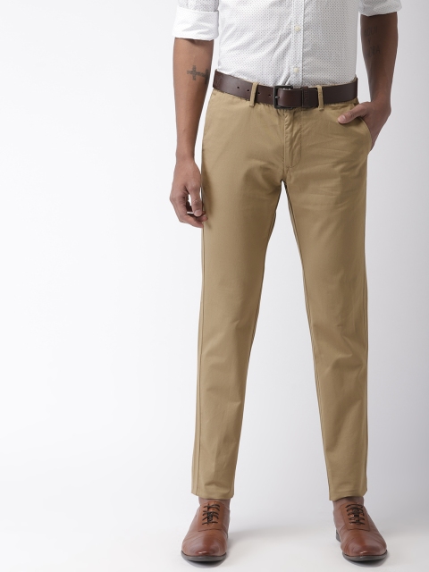

Indian Terrain Men Khaki Brooklyn Slim Fit Solid Trousers
