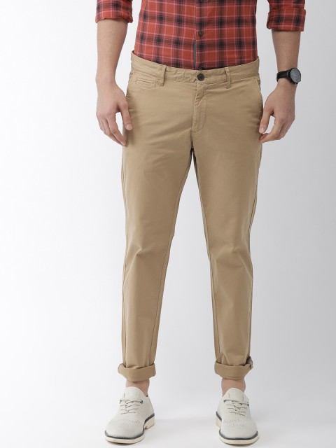 

Indian Terrain Men Beige Brooklyn Slim Fit Solid Regular Trousers