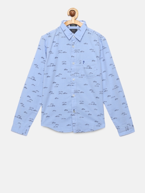 

Indian Terrain Boys Blue Printed Casual Shirt