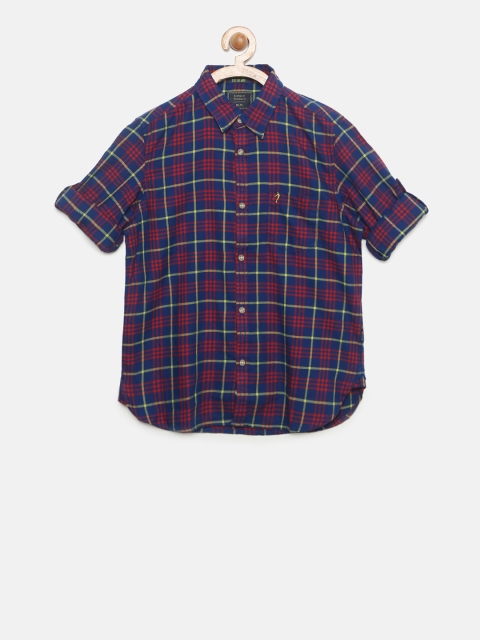 

Indian Terrain Boys Blue & Red Regular Fit Checked Casual Shirt