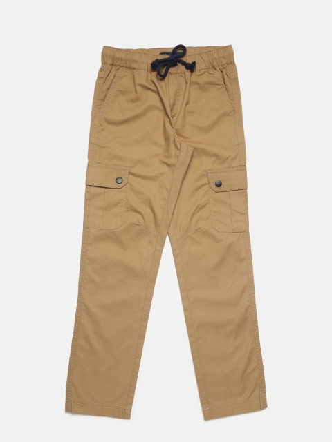 

Indian Terrain Boys Beige Regular Fit Solid Trousers