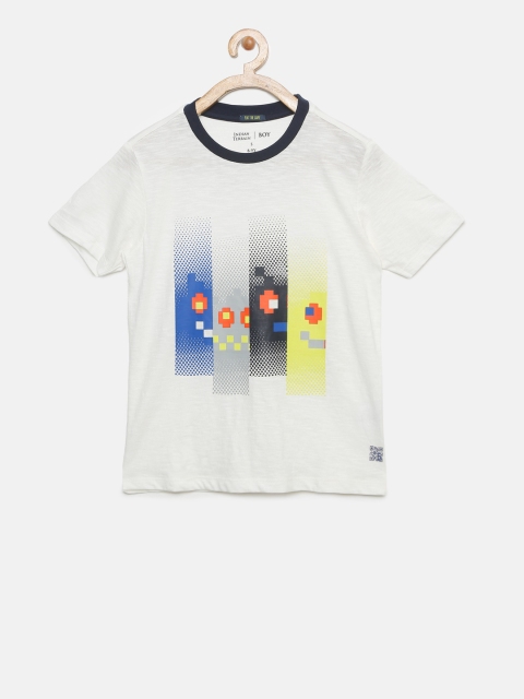 

Indian Terrain Boys White Printed Round Neck T-shirt