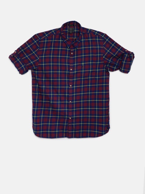 

Indian Terrain Boys Blue & Red Regular Fit Checked Casual Shirt