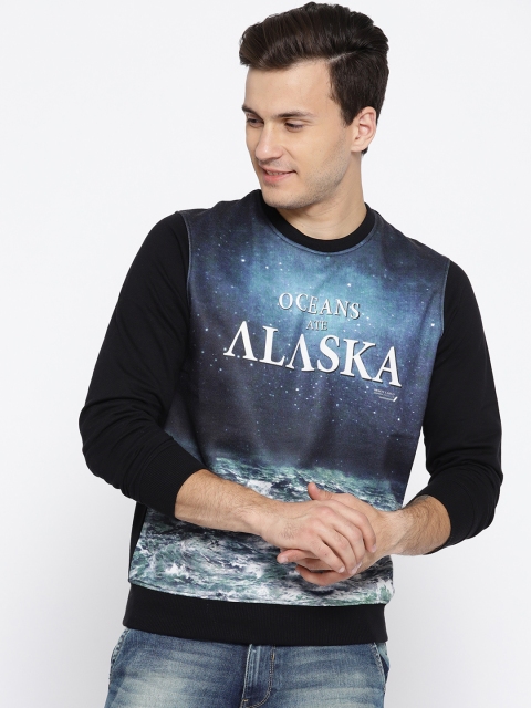 

Monte Carlo Men Black & Blue Printed Sweatshirt