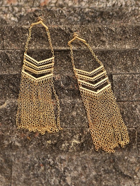

Pipa Bella Women Gold-Toned Geometric Drop Earrings