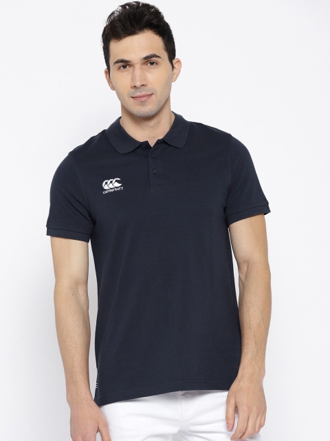 

Canterbury Men Navy Blue Solid Polo Collar T-shirt